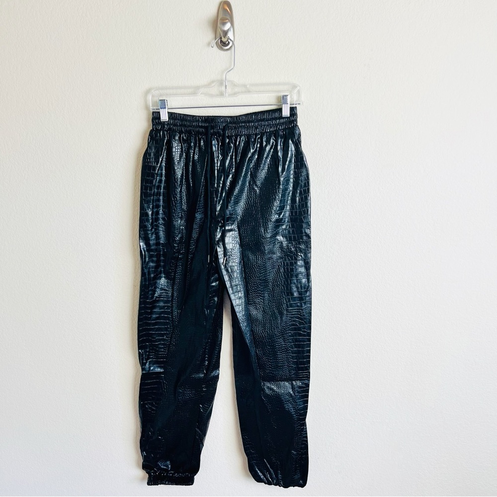 NWT Black Crocodile Jogger Pants